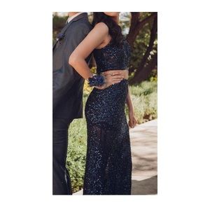 Primavera Two Piece Blue Sequin Dress